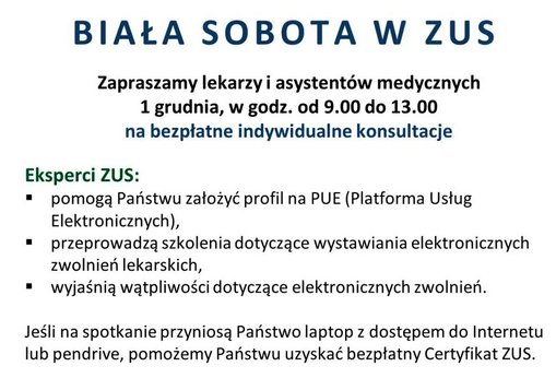 BIAŁA SOBOTA w ZUS  photo