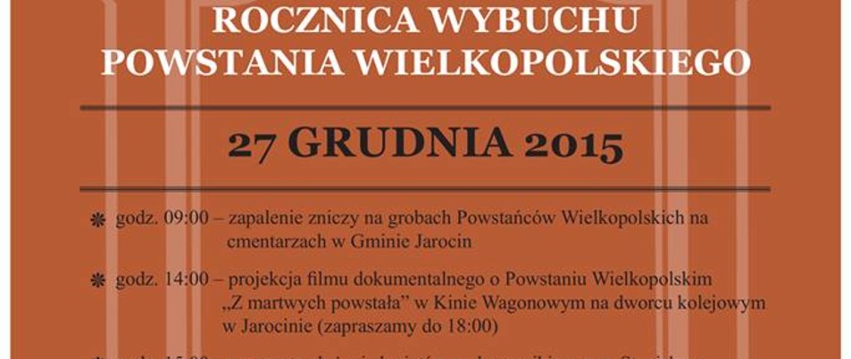 97. rocznica wybuchu Powstania Wielkopolskiego