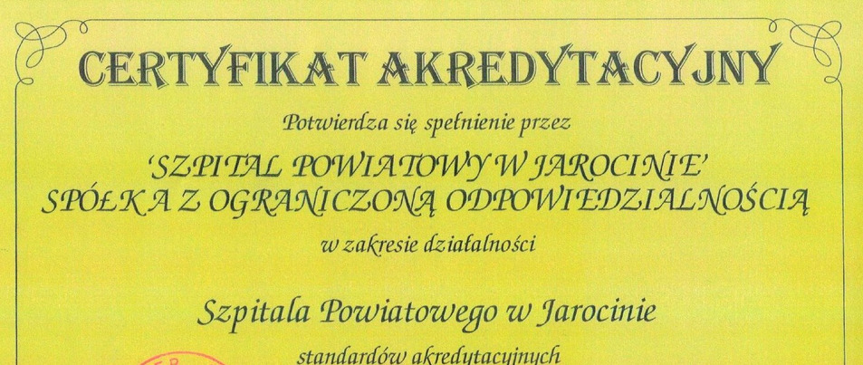 AKREDYTACJA DLA JAROCIŃSKIEGO SZPITALA